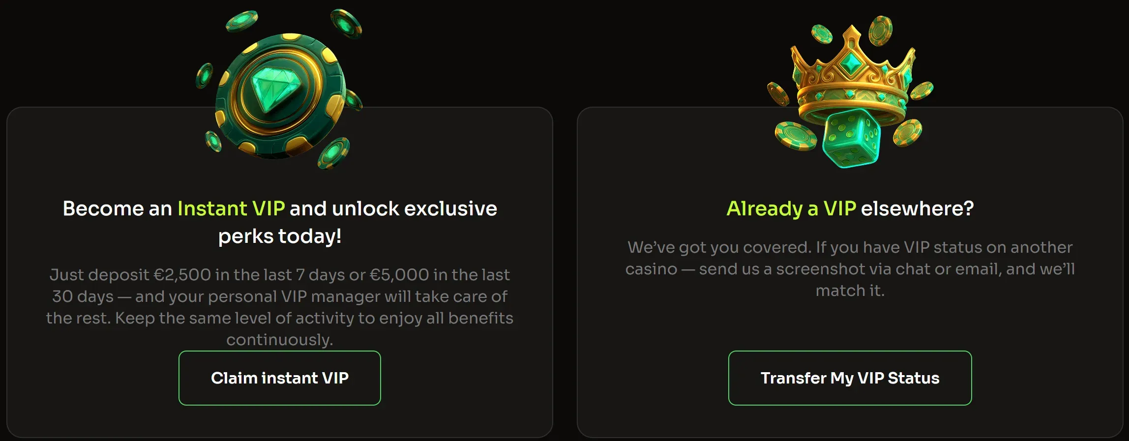 holyLuck casino vip players area
